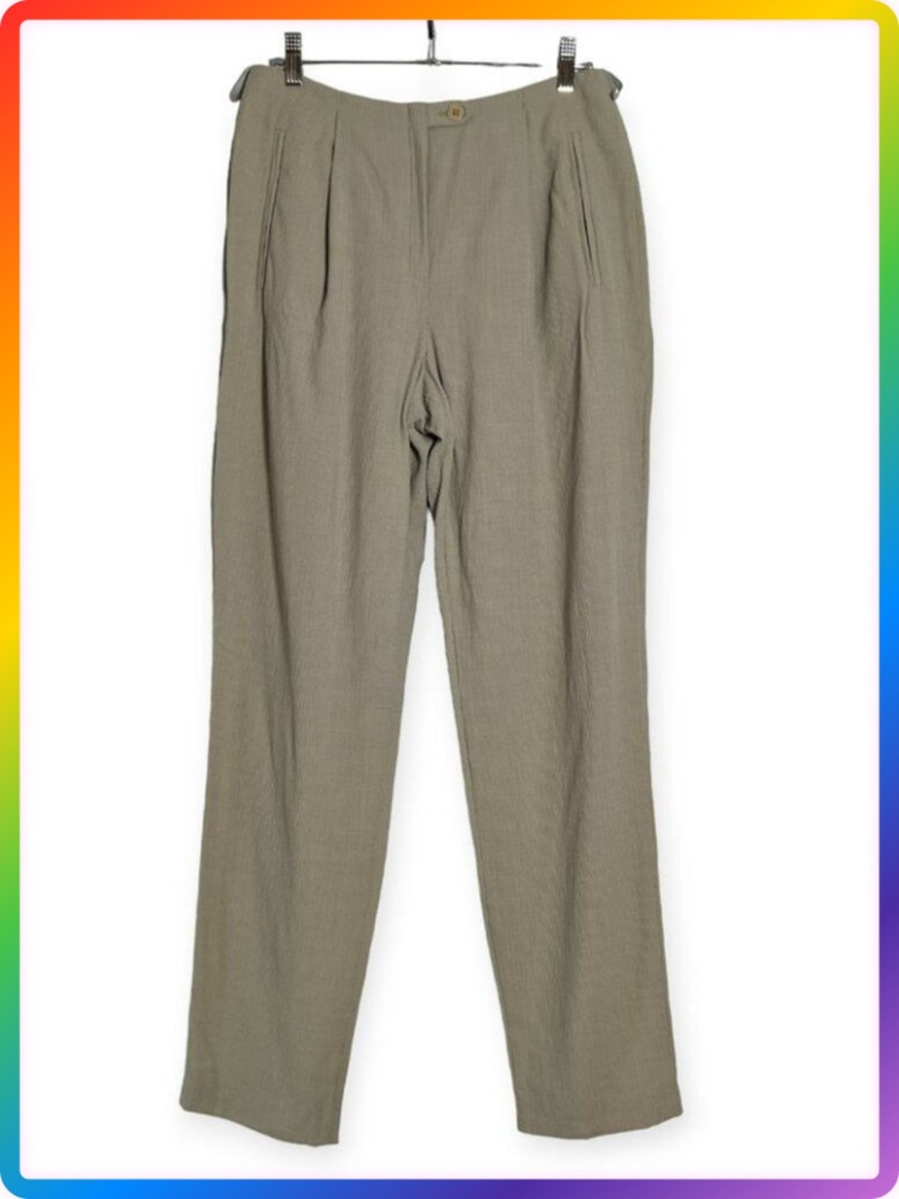 Vintage Rena Lange Wool Nylon Pants SIZE 28 Beige Made in W. Germany FLAW